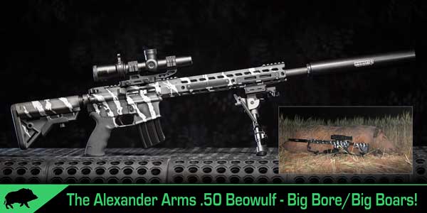 Alexander Arms .50 Beowulf Big Bore Takes Down Big Texas Boars!